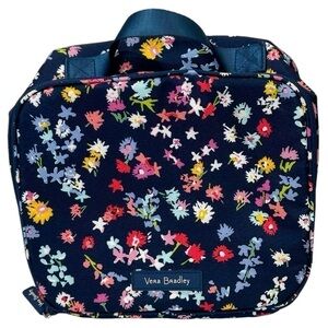Vera Bradley Insulated Lunch Bag Scattered Wildflowers Navy/Pink/Yellow EUC